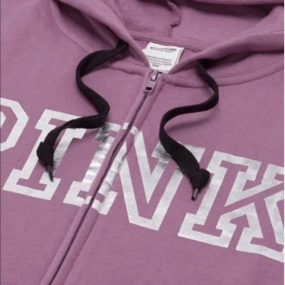 Vs pink classic pant full zip hoodie campus long sleeve tee mauve ice foil - Picture 12 of 15